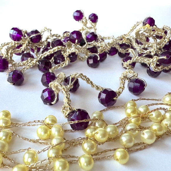 Crochet Bead Necklaces Set of 2 Handmade Jewelry - Picture 1 of 11